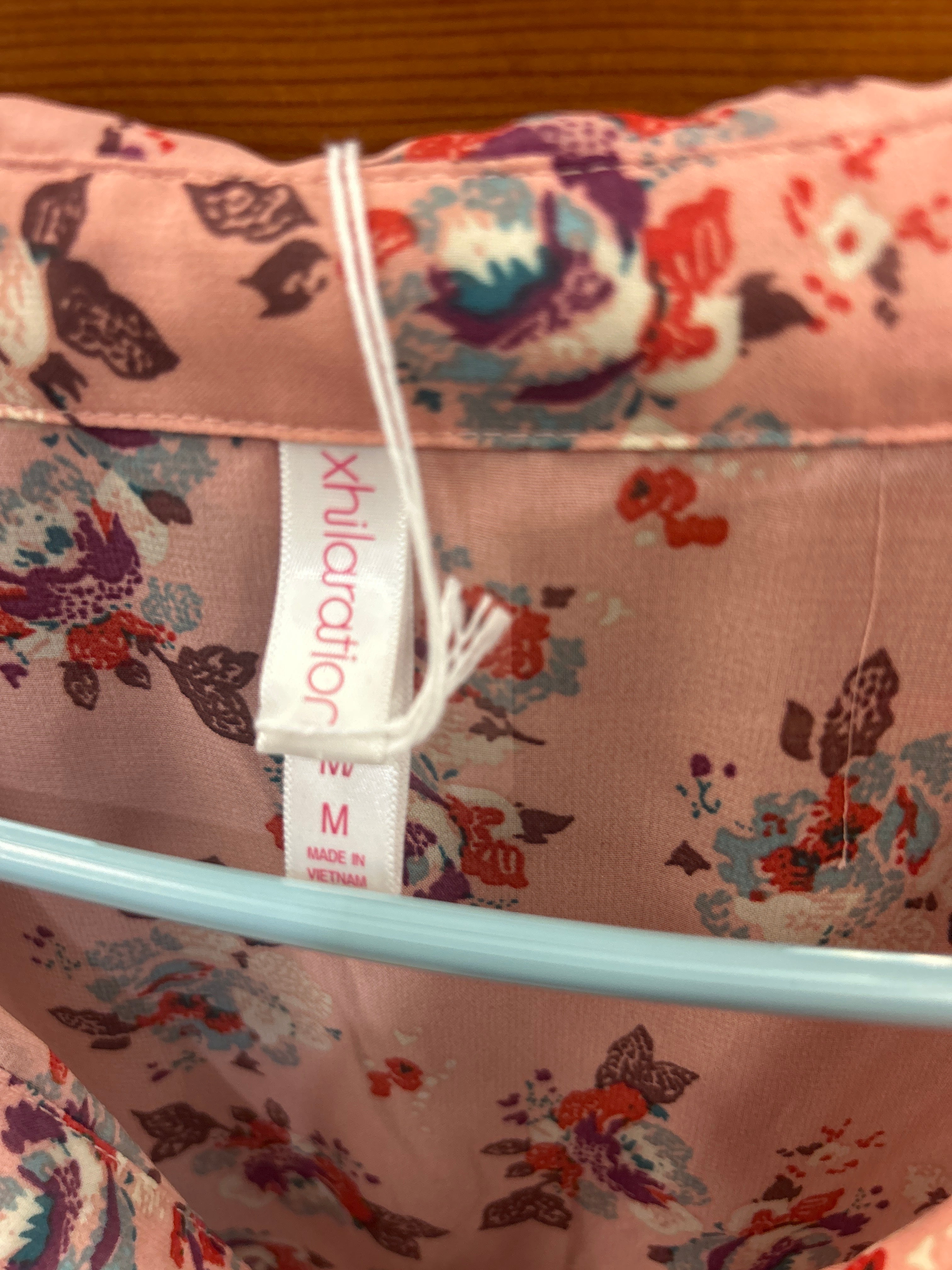 xhilaration Sheer Floral Blouse Button Down MEDIUM