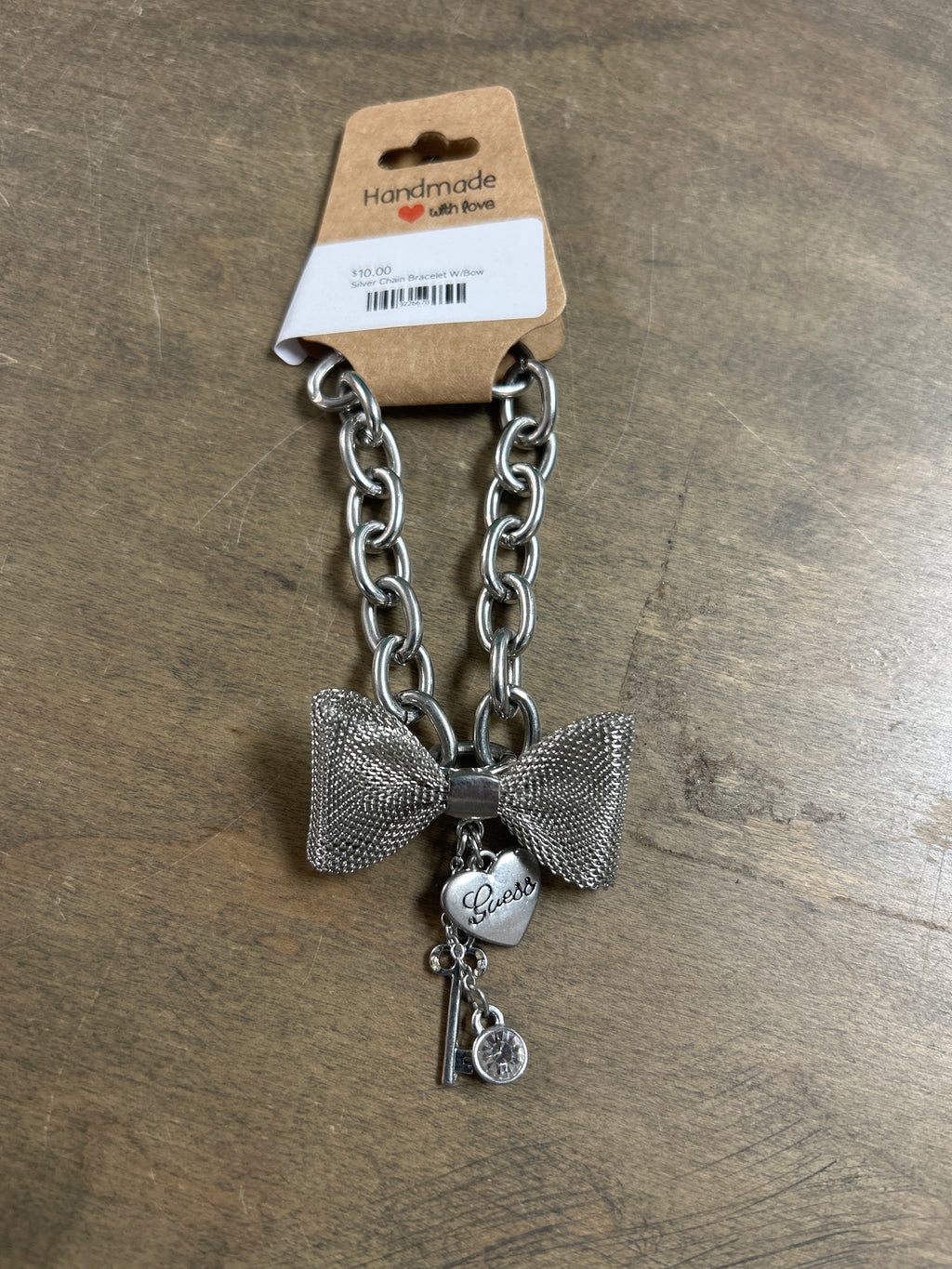 Silver Chain Bracelet W/Bow
