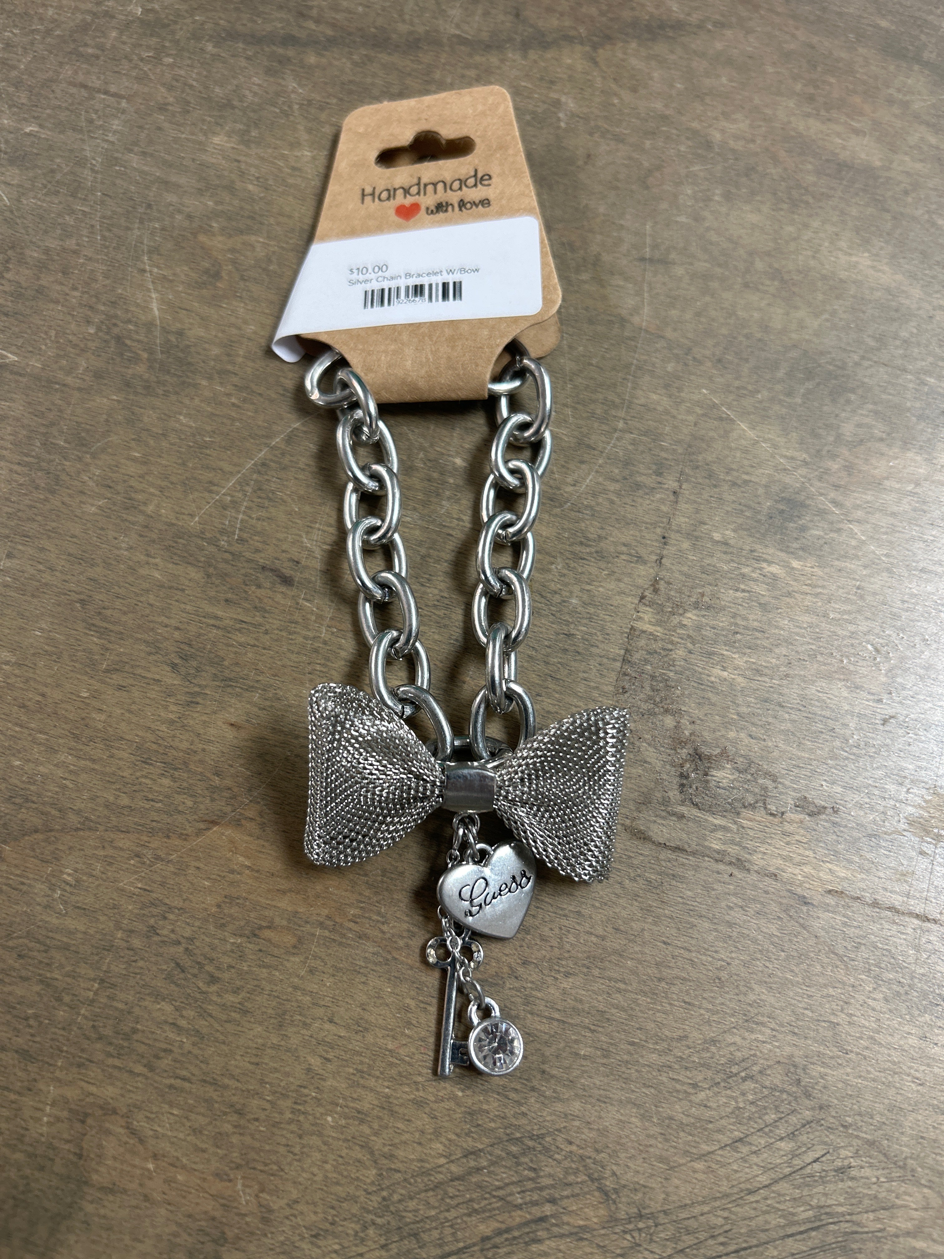 Silver Chain Bracelet W/Bow