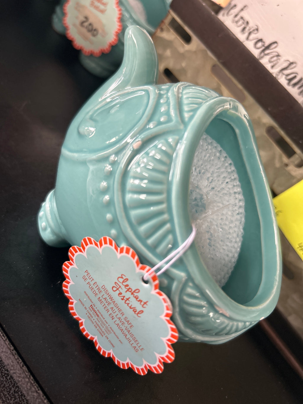 Elephant Farmhouse Decor Scrubby Holder