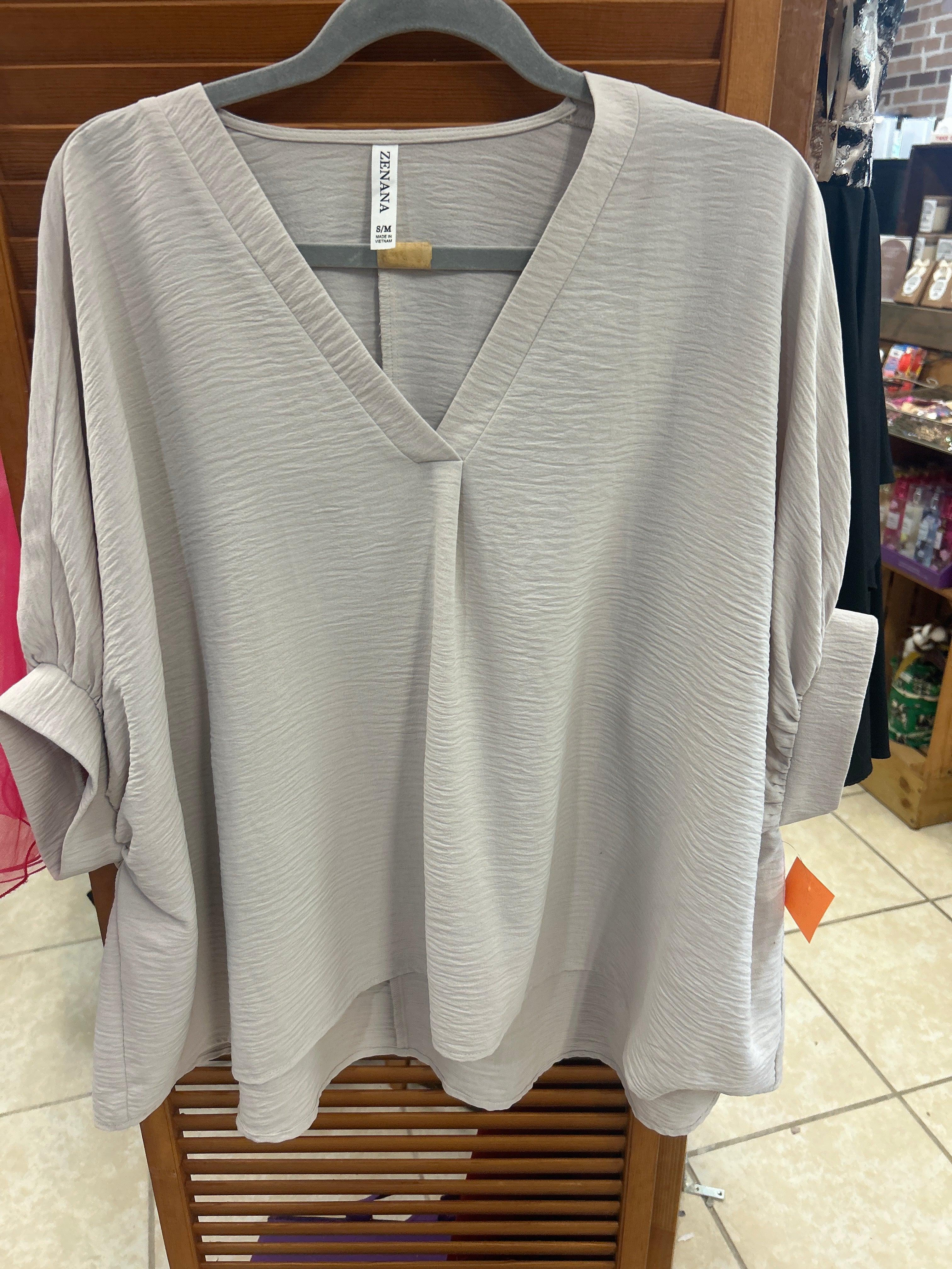 Zenana Woven Airflow V-Neck NEW S/M
