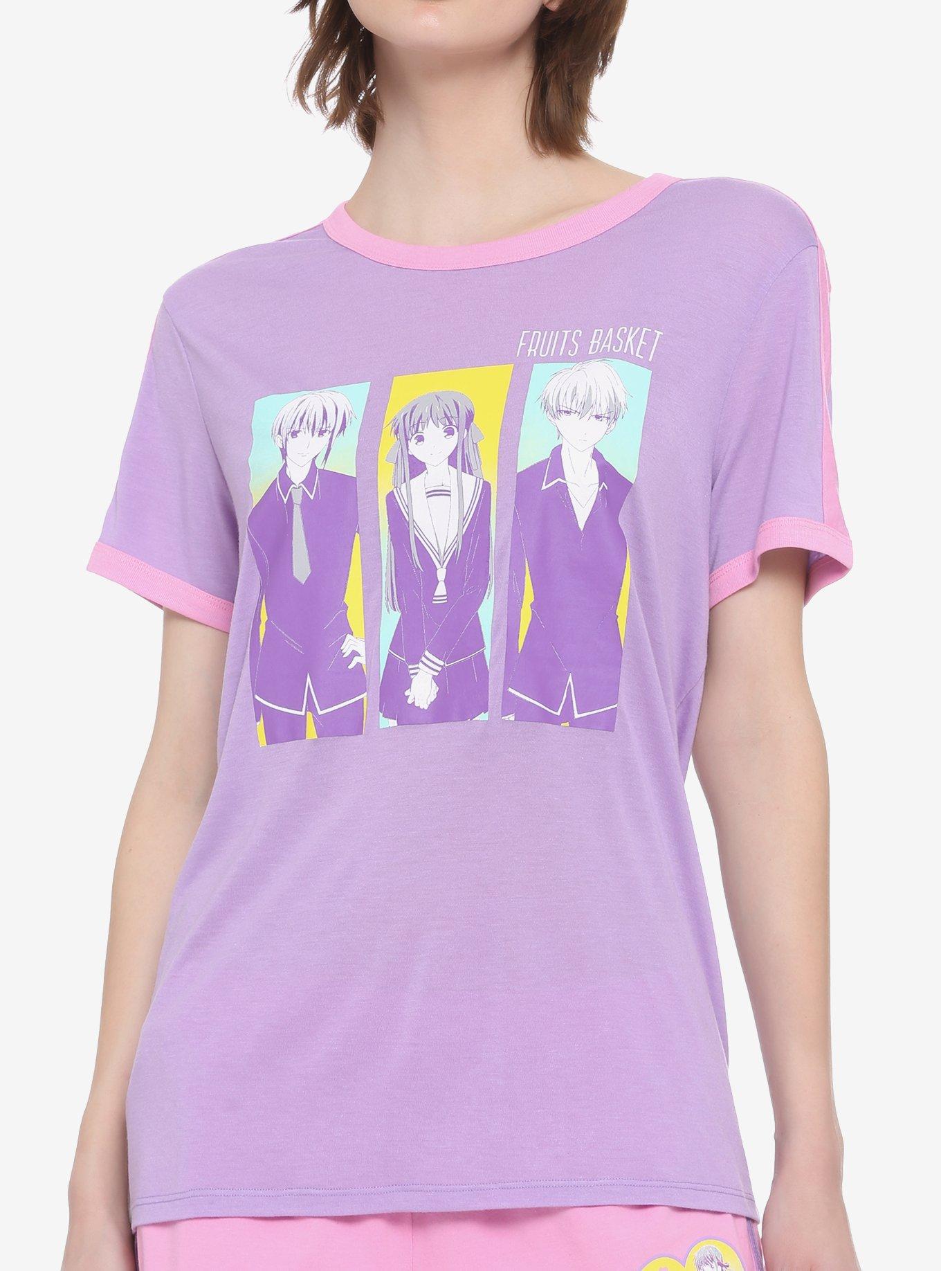 lilac and pink crew neck t-shirt MEDIUM