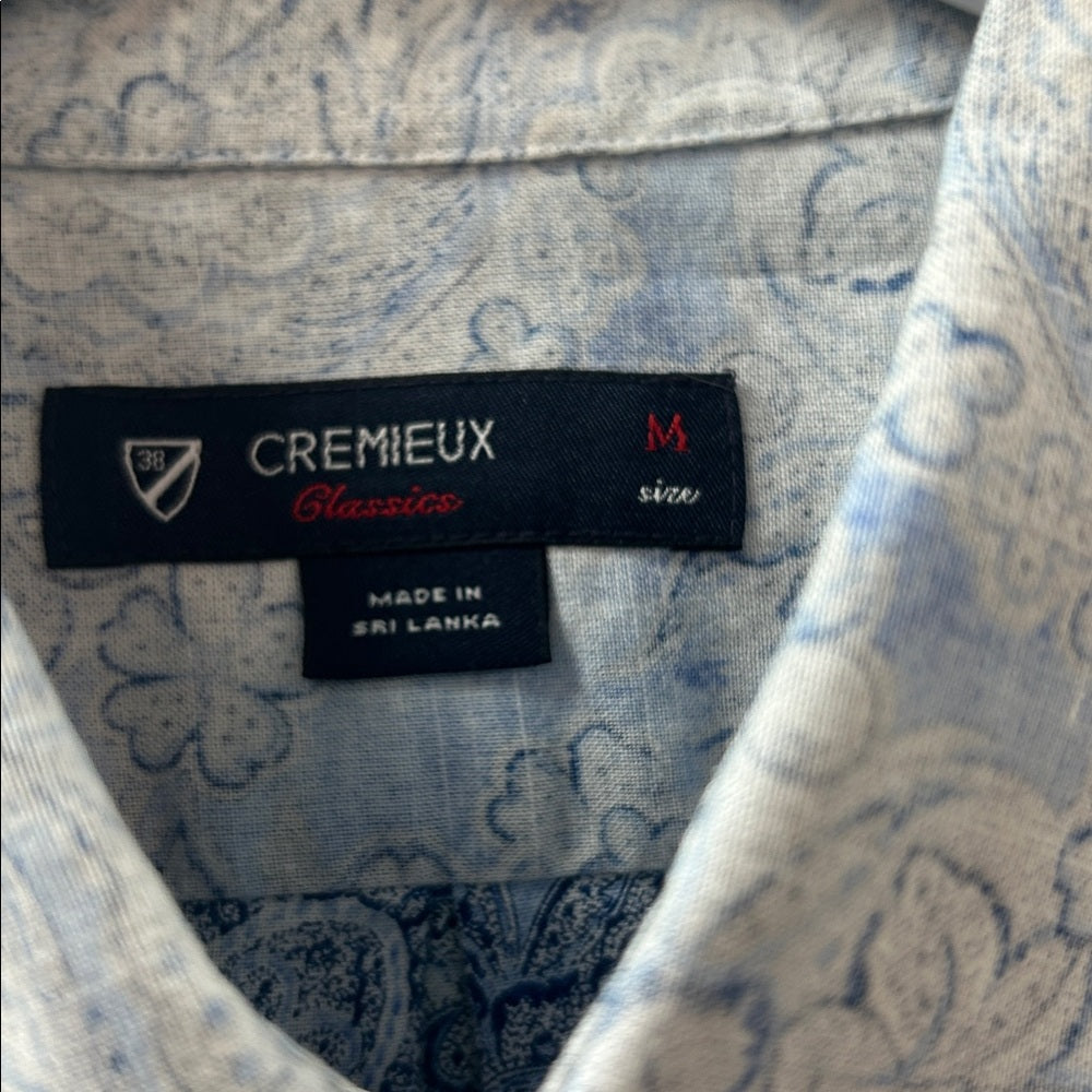 Daniel Cremieux Light Blue Floral Dress Shirt Medium