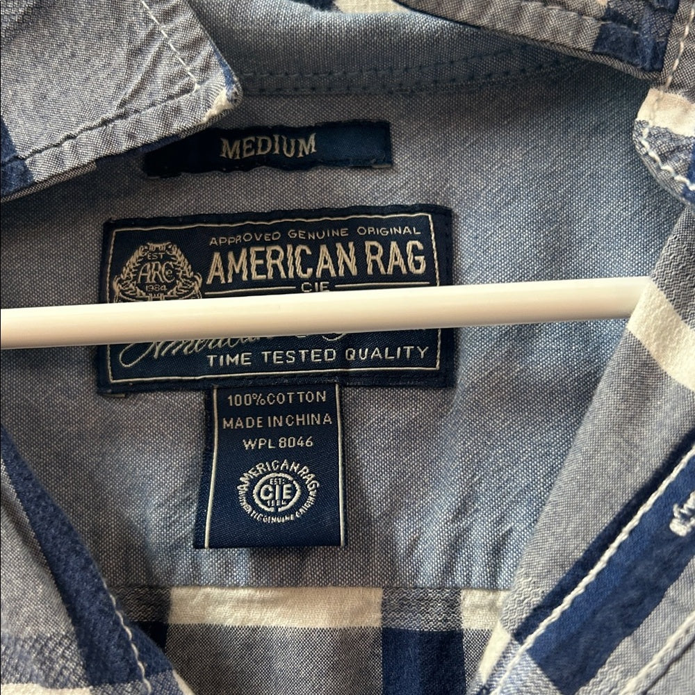 American Rag Blue Plaid Shirt medium
