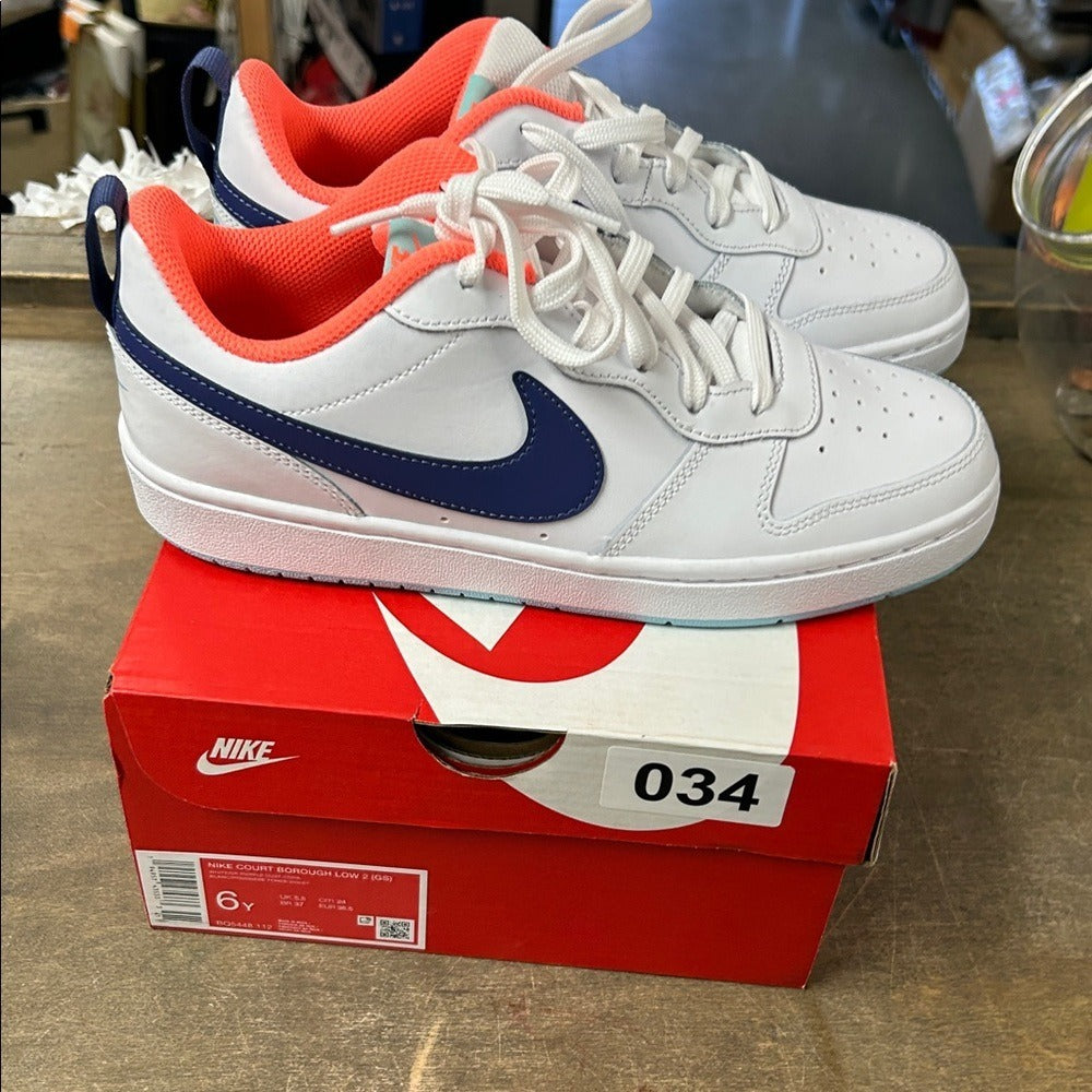 Nike Kids White and Navy Sneakers