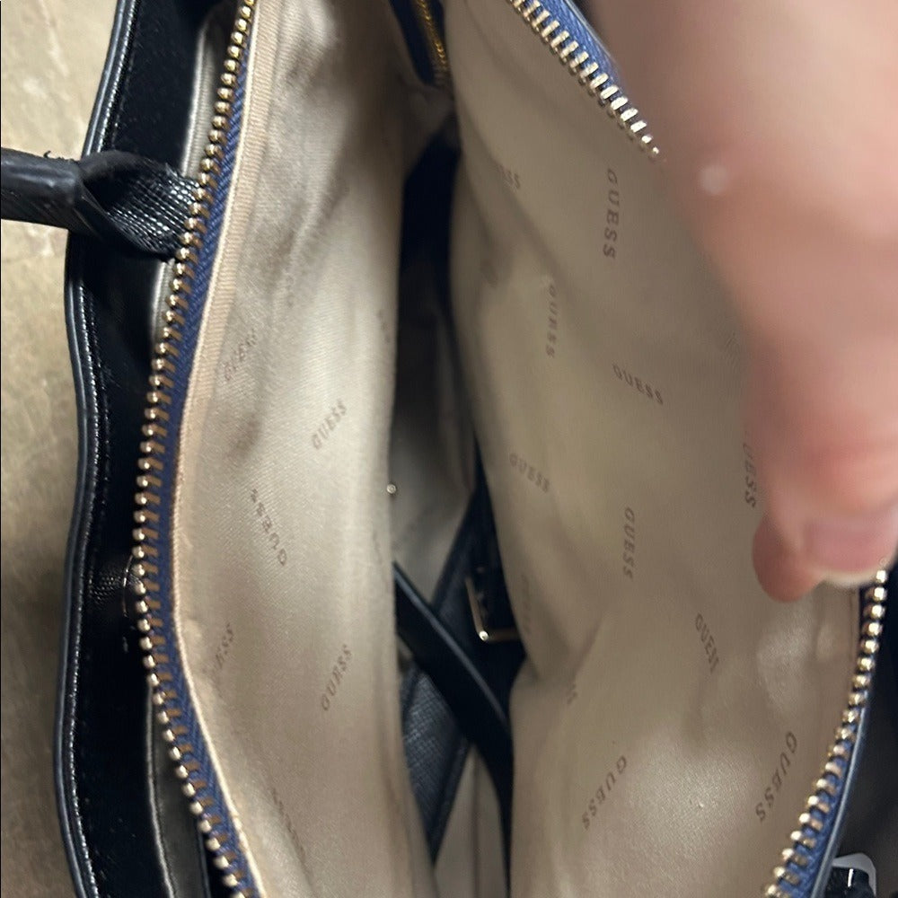 Guess Navy and Black Satchel