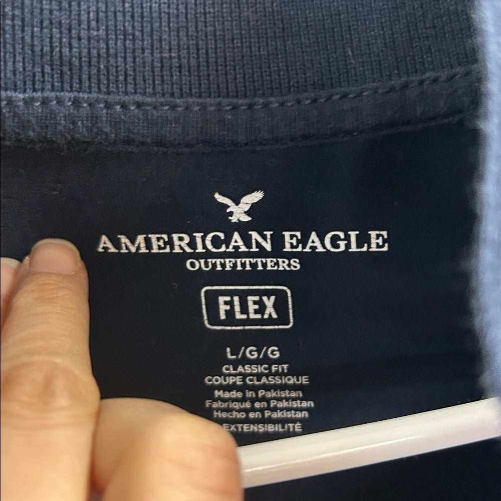 American Eagle Outfitters Dark Blue Polo Shirt Large